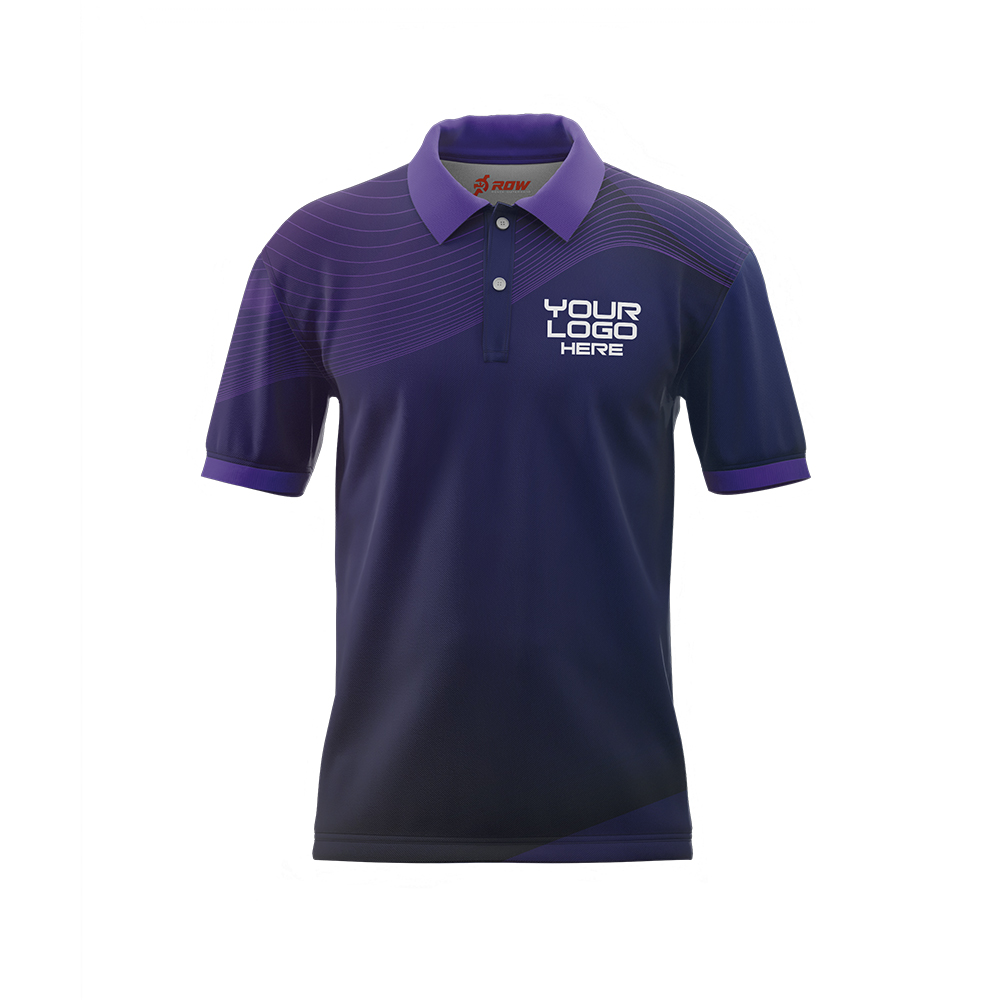 Gradient Waves Full Sublimation Polo Shirt