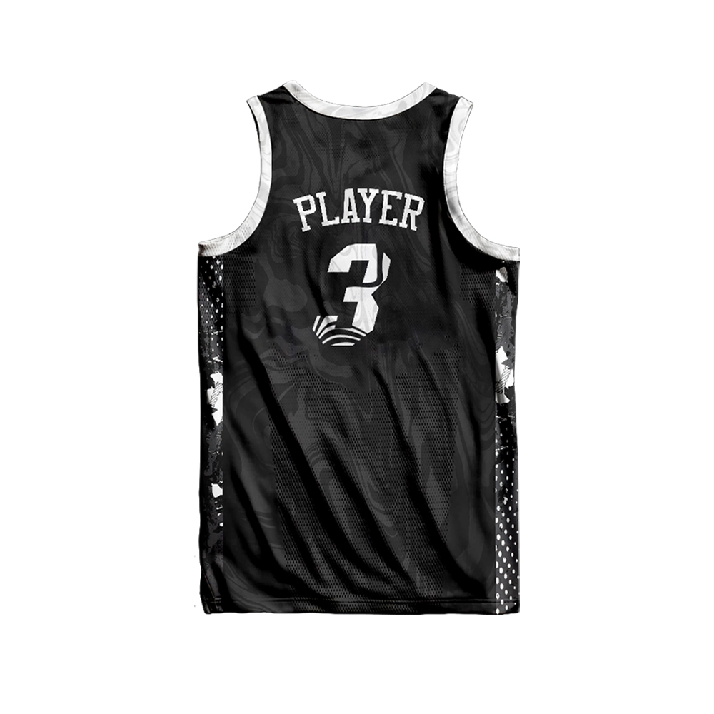 Textured Waves Full Sublimation Basketball Jersey - Image 4
