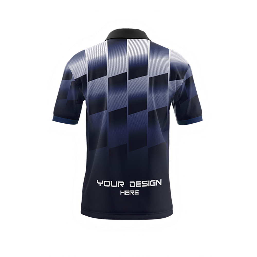 Checkerboard Gradient Full Sublimation Polo Shirt - Image 3